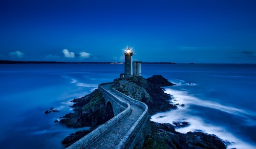 Plouzane Lighthouse France Landmark Sea Ocean